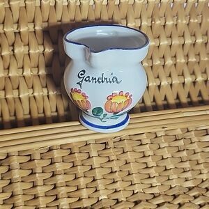Vintage Handpainter Small Pitcher/Creamer Souvenir Gandria Switzerland